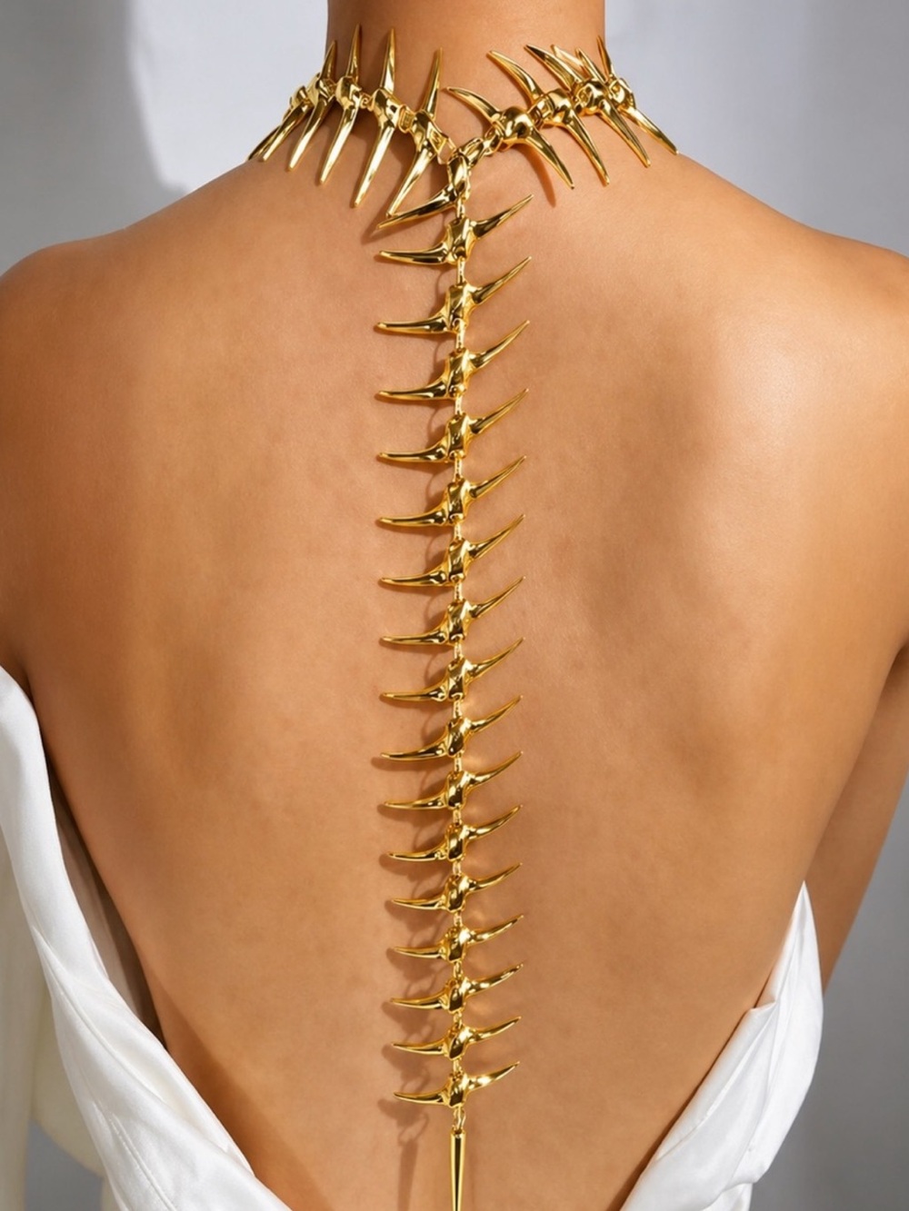Gold Spine Back Chain Trendy Necklace